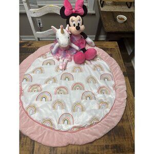 Baby girl bundle play mat unicorn rattler. And mini mouse. Play mat has a small
